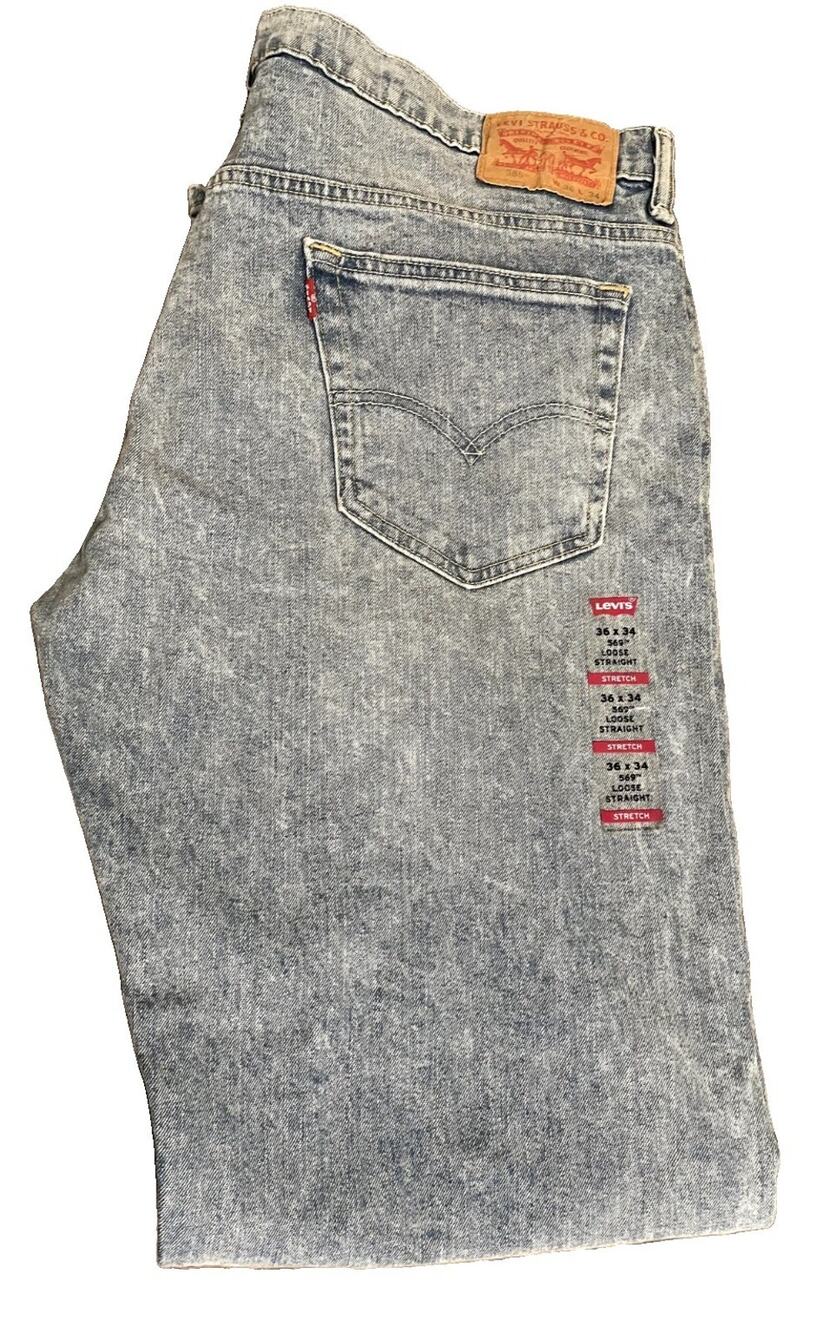 Mens Levis Jeans 569 Loose Straight 36x34
